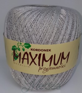 Kordonek  MAXIMUM metallic -  j.popielaty-srebrny nr 1813 S