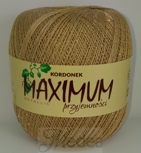 Kordonek  MAXIMUM metallic -  beżowo-złoty nr 1777 G